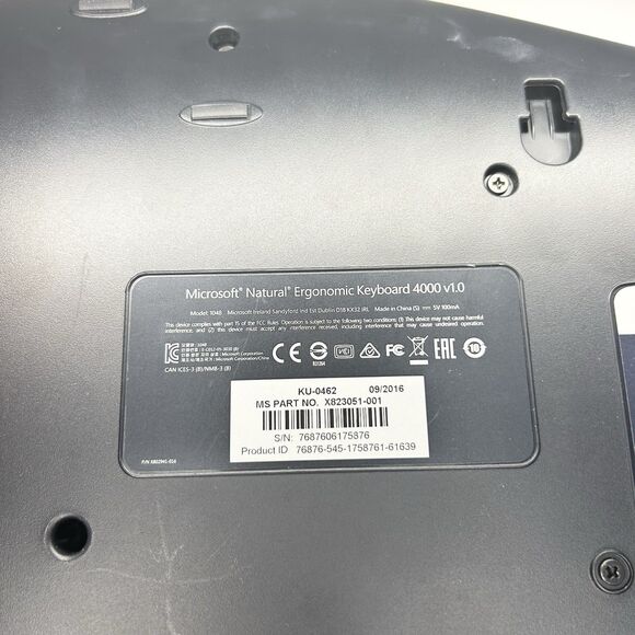Microsoft Natural 1048 KU-0462 Ergonomic Keyboard 4000 v1.0 Black USB Wired - Picture 16 of 16